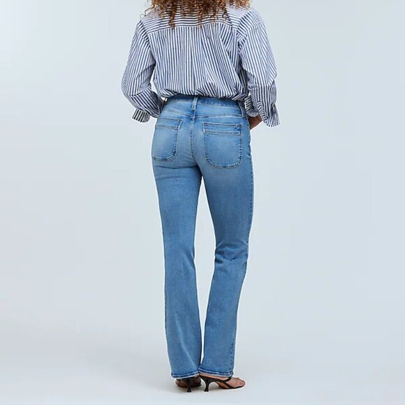 Madewell Tall Kick Out Full-Length Jeans in Dark Blue Size T32 NWT - Picture 2 of 12